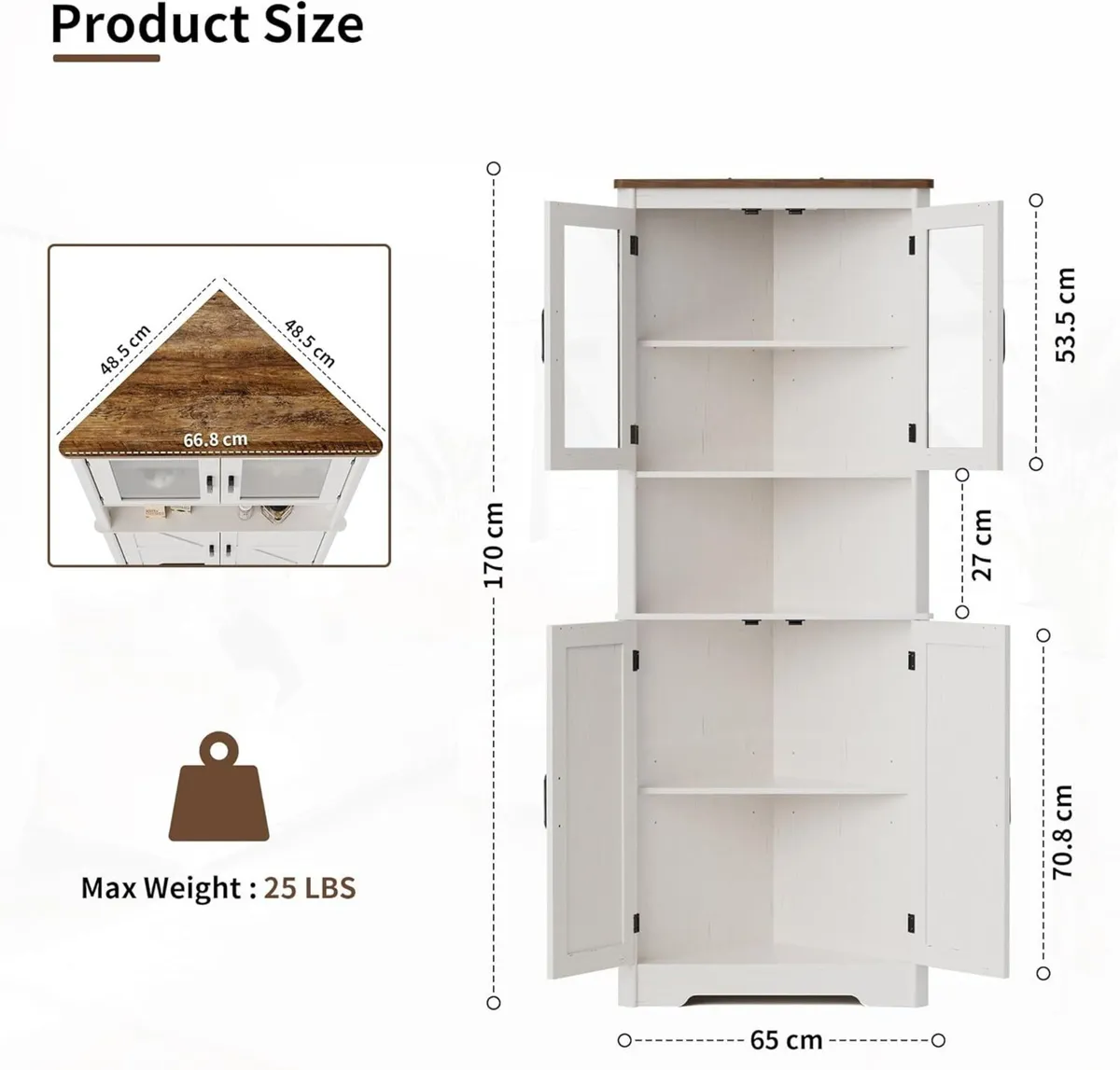 Tall Corner Storage Cabinet with Barn Doors - Image 2