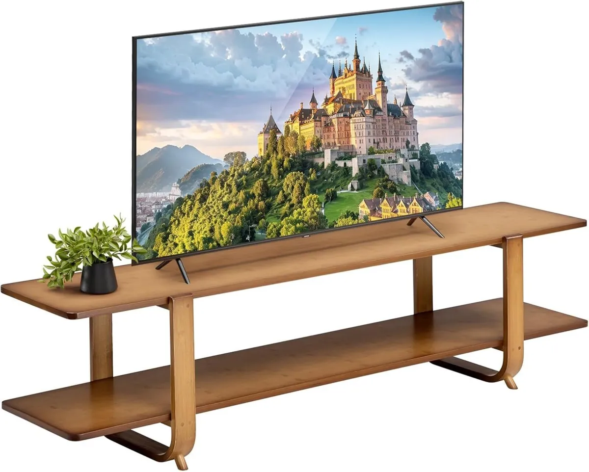 TV Table Bench 140cm Small Low Cabinet 2-Tier - Image 1