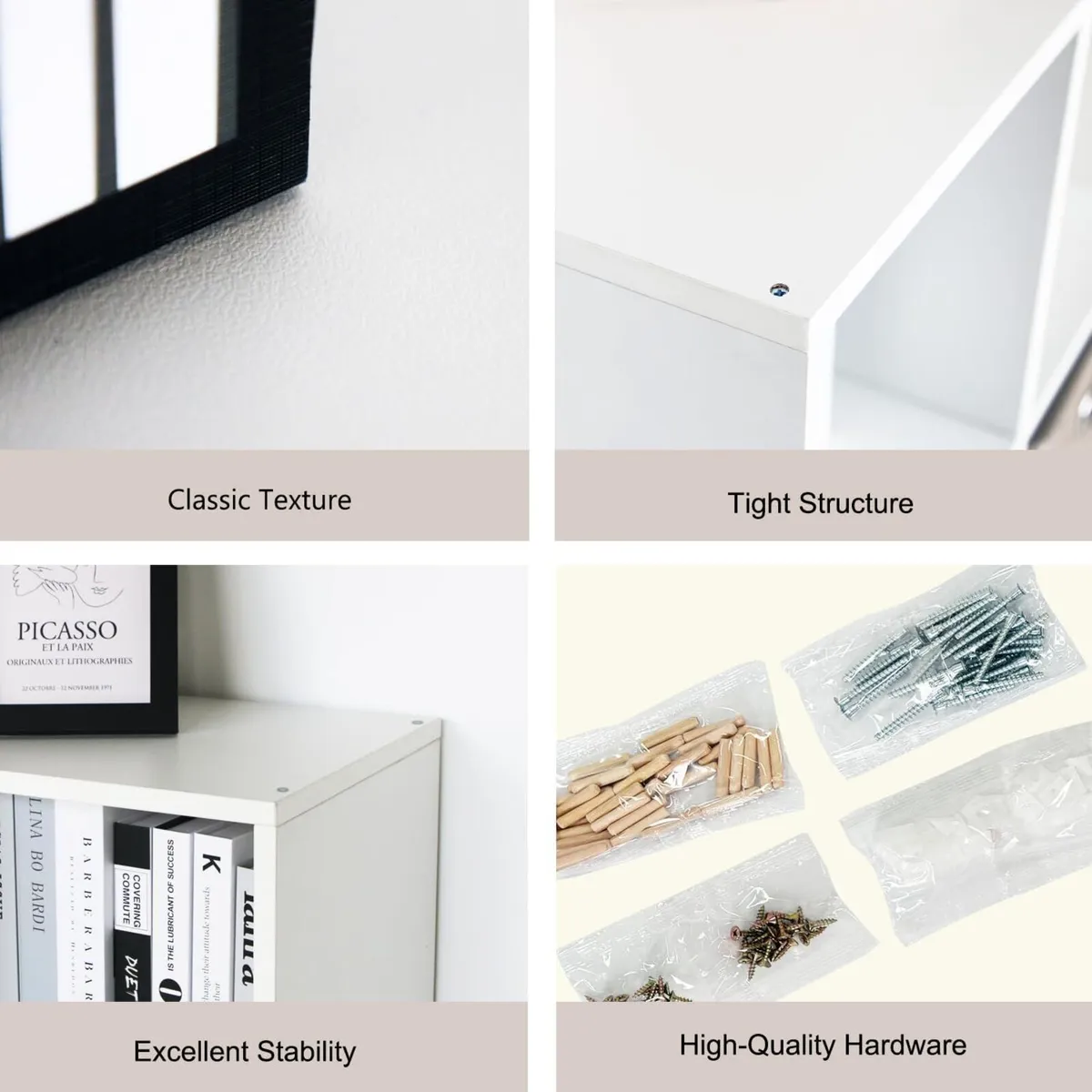 Bookcase Bookshelf Wooden 6 Cube Storage Organizer - Image 4