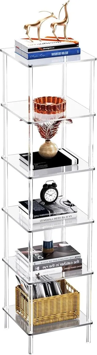 Acrylic Bookshelf Bookcase Freestanding Corner - Image 1