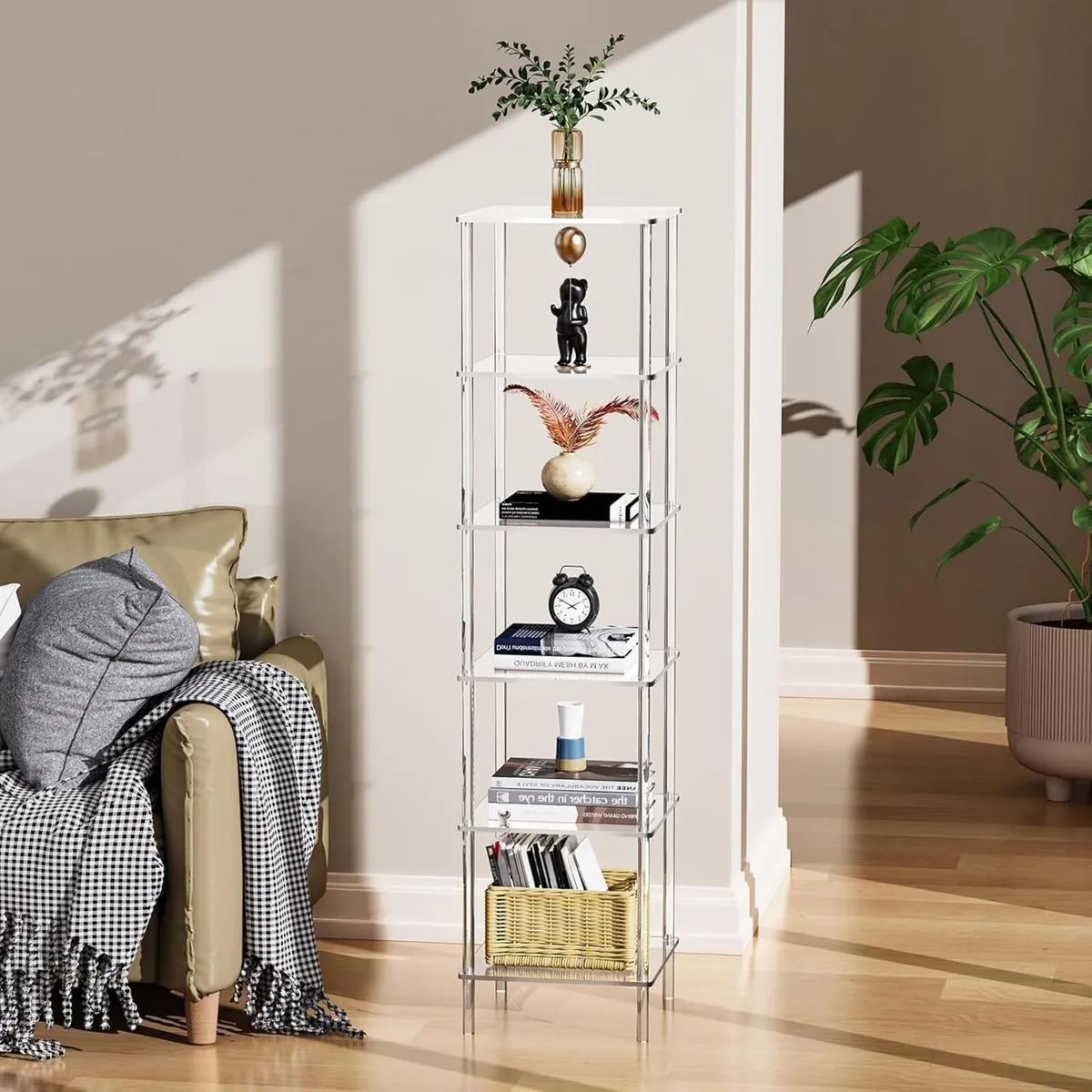 Acrylic Bookshelf Bookcase Freestanding Corner - Image 2