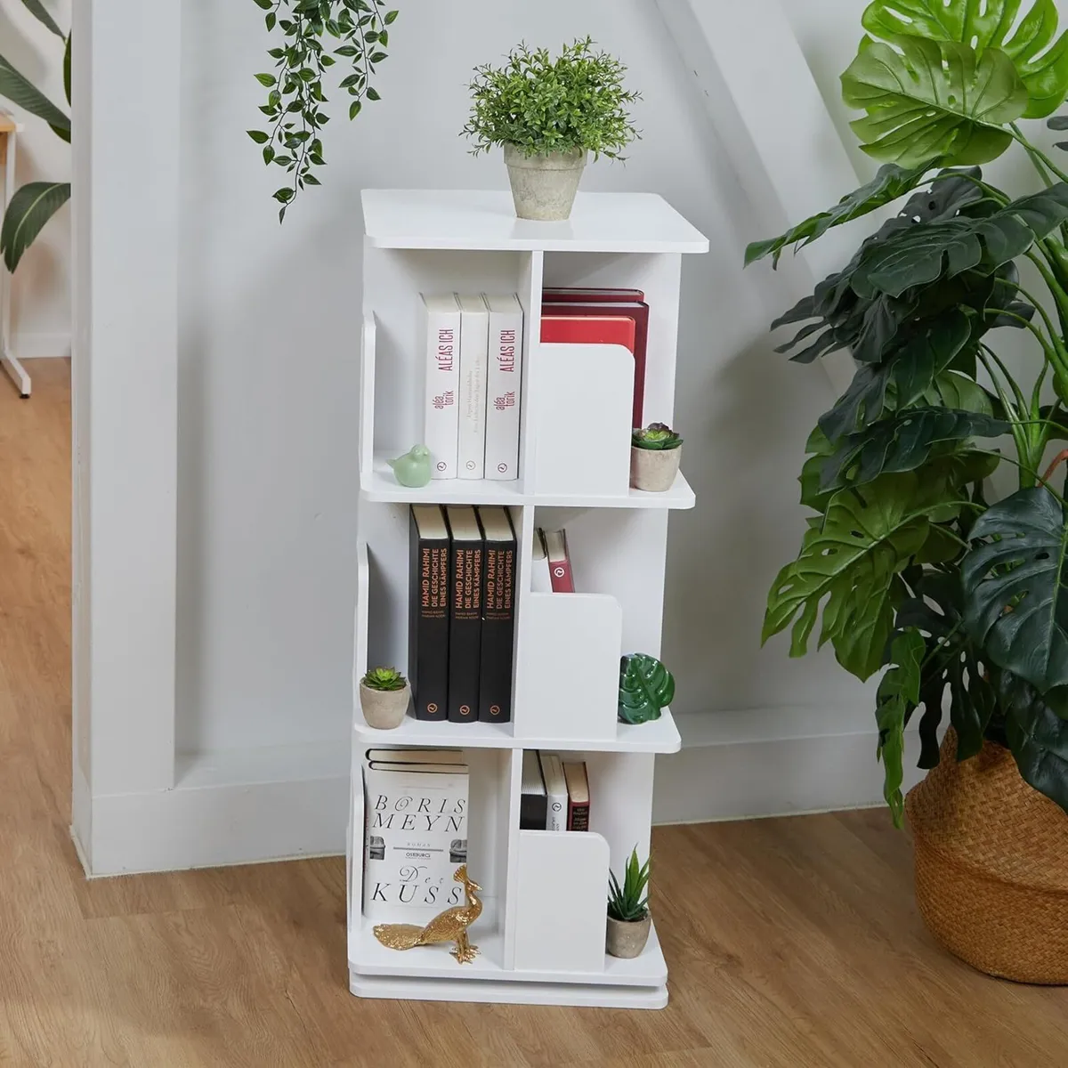 Rotating Bookcase 360-Degree Swivel 3-Tier - Image 2