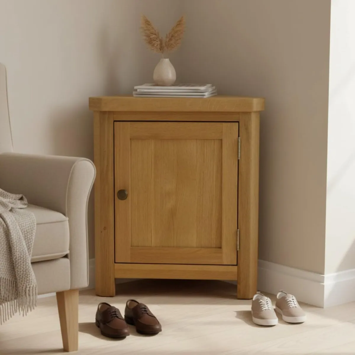 urniture Painted Corner Cabinet Small Storage - Image 3