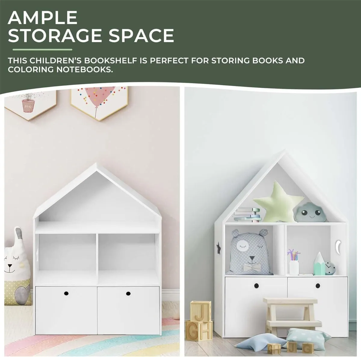 Children's Bookcase Shelf bedroom cabinet Shape - Image 4