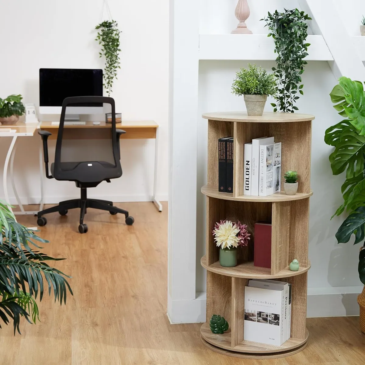 Rotating Bookcase 15 Compartments HxD: 104x50 cm - Image 2