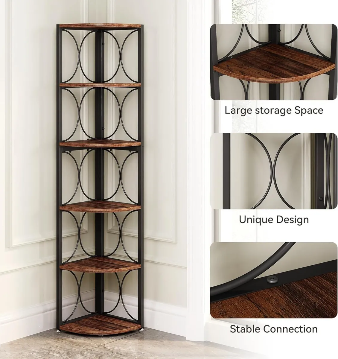 66.9 Corner Shelf Stand Ladder Etagere Display - Image 4