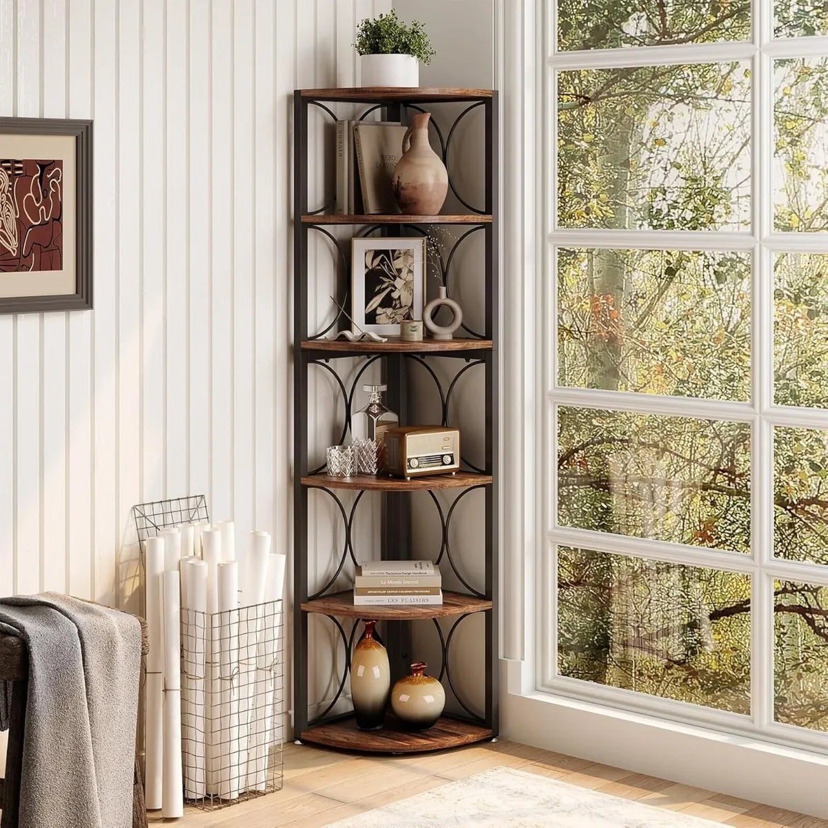 66.9 Corner Shelf Stand Ladder Etagere Display - Image 2