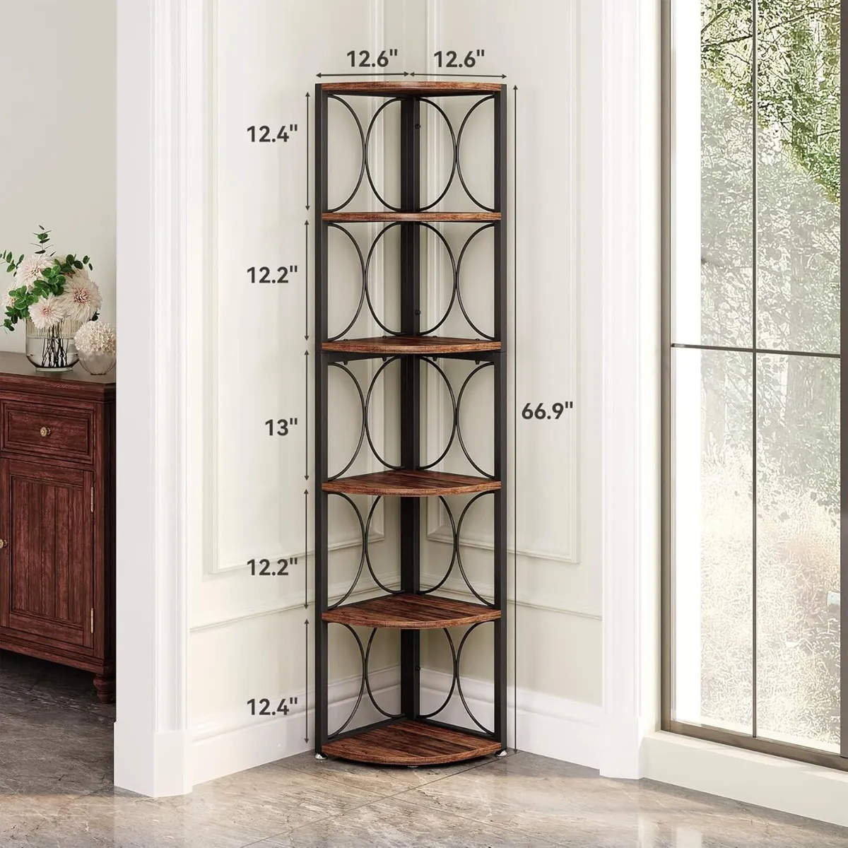 66.9 Corner Shelf Stand Ladder Etagere Display - Image 3