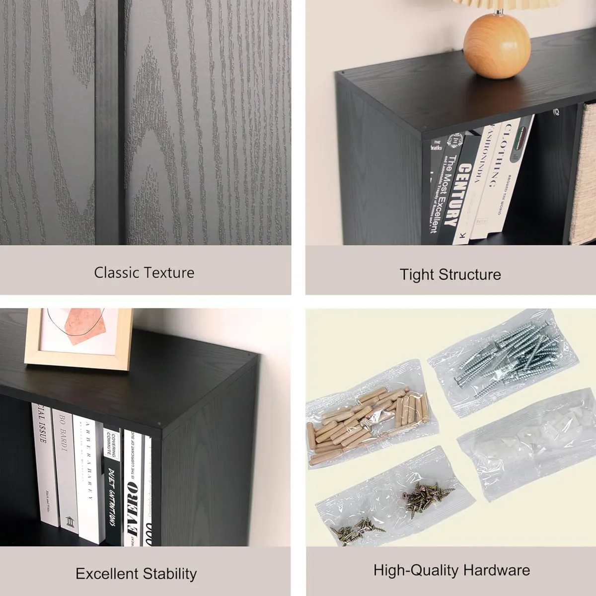 Bookcase Wooden 8-Cube Storage Organizer with - Image 3