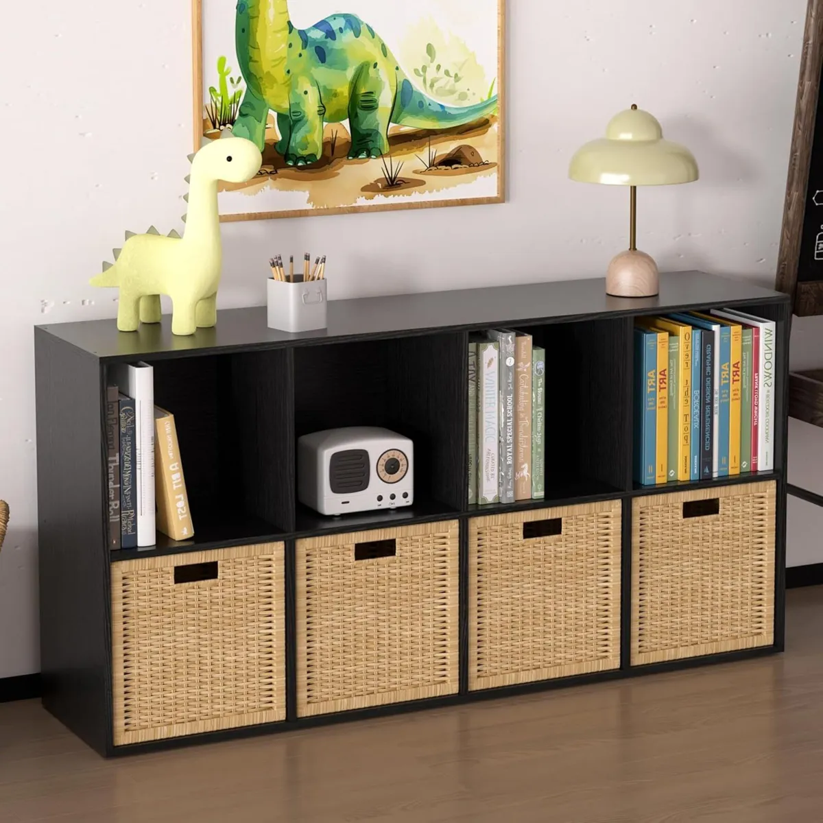 Bookcase Wooden 8-Cube Storage Organizer with - Image 4
