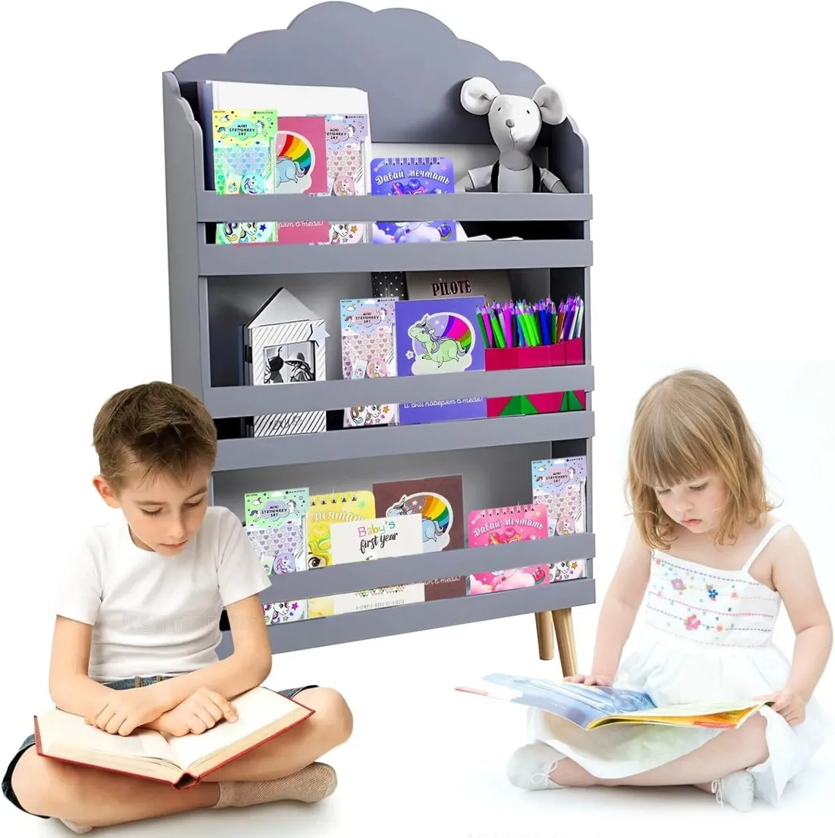 Children's Book Shelf 3-tier Bookcase Storage for - Image 1