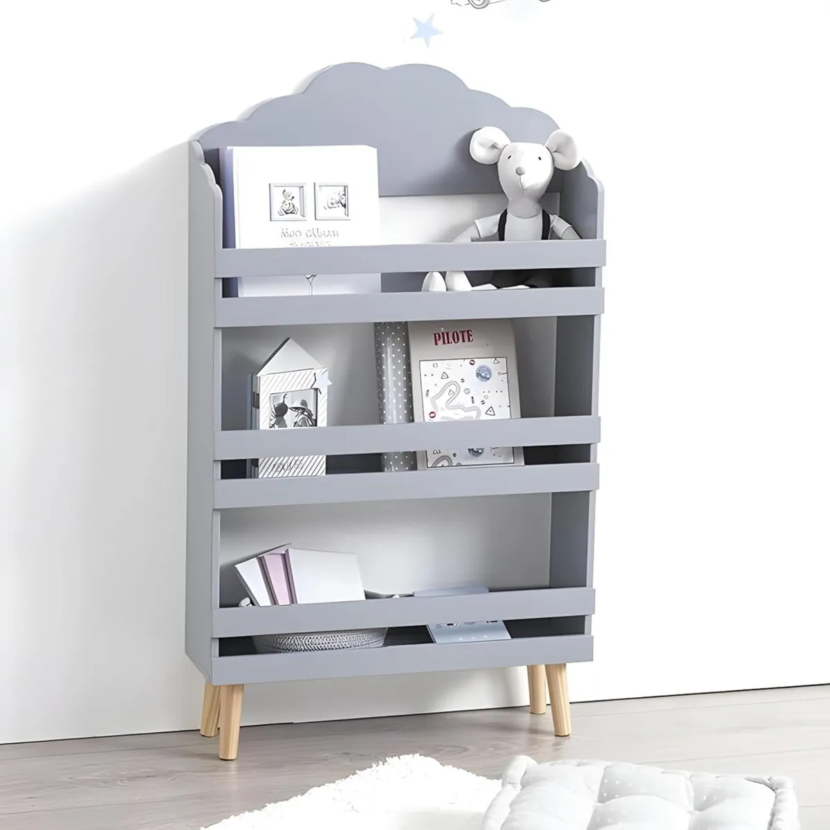 Children's Book Shelf 3-tier Bookcase Storage for - Image 3