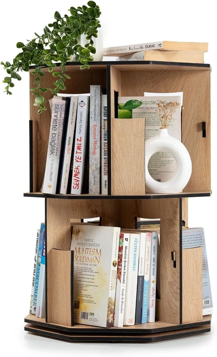 Corner Shelf Kids Bookshelf Rotating Book for - Image 1