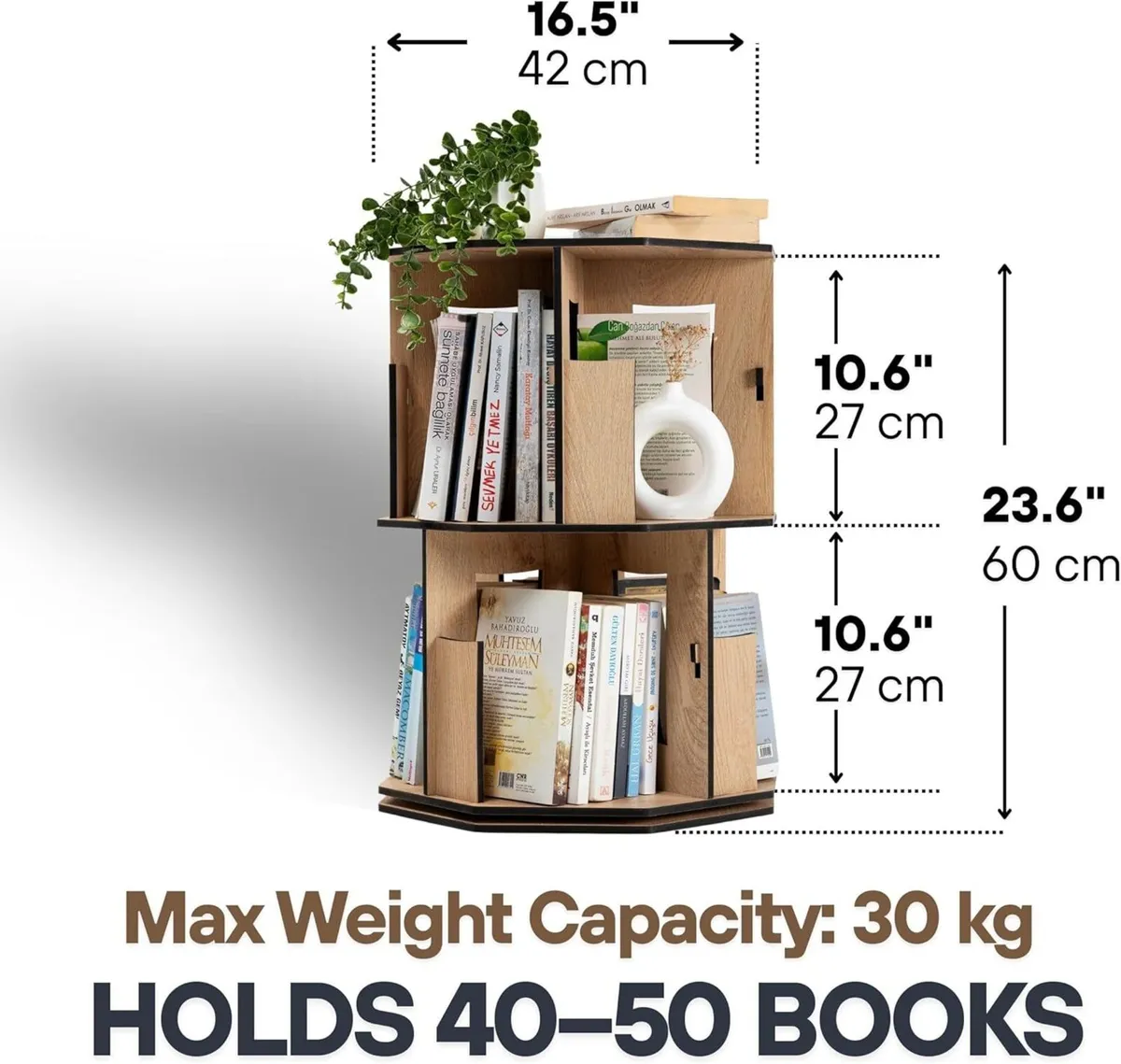 Corner Shelf Kids Bookshelf Rotating Book for - Image 2