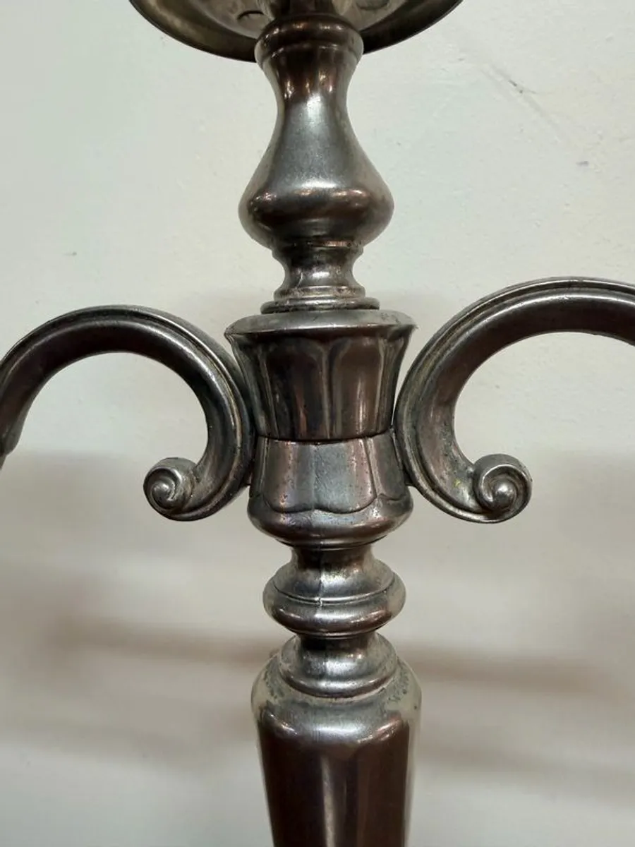 Beautiful Three Branch Pewter Candelabra - Image 3