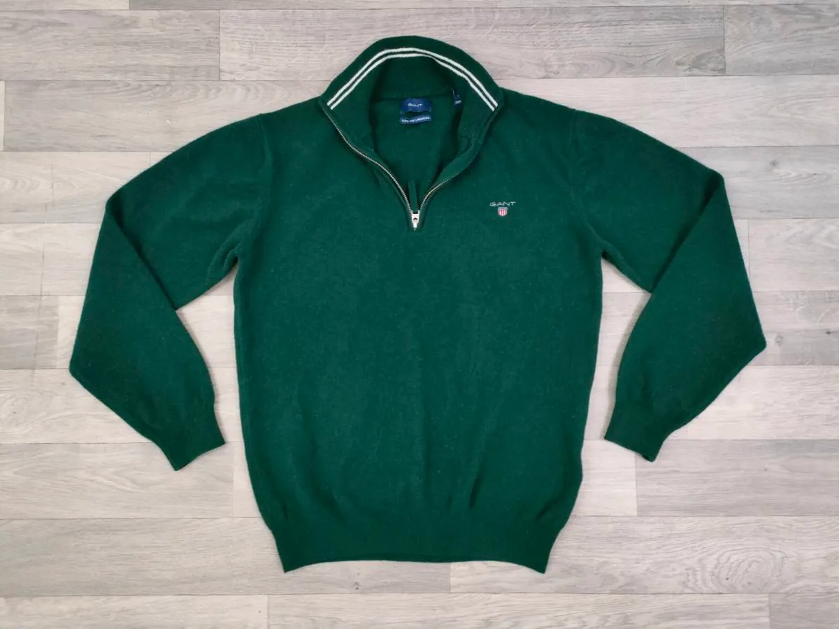Gant Lambswool Half Zip Jumper Mens Medium - Image 1