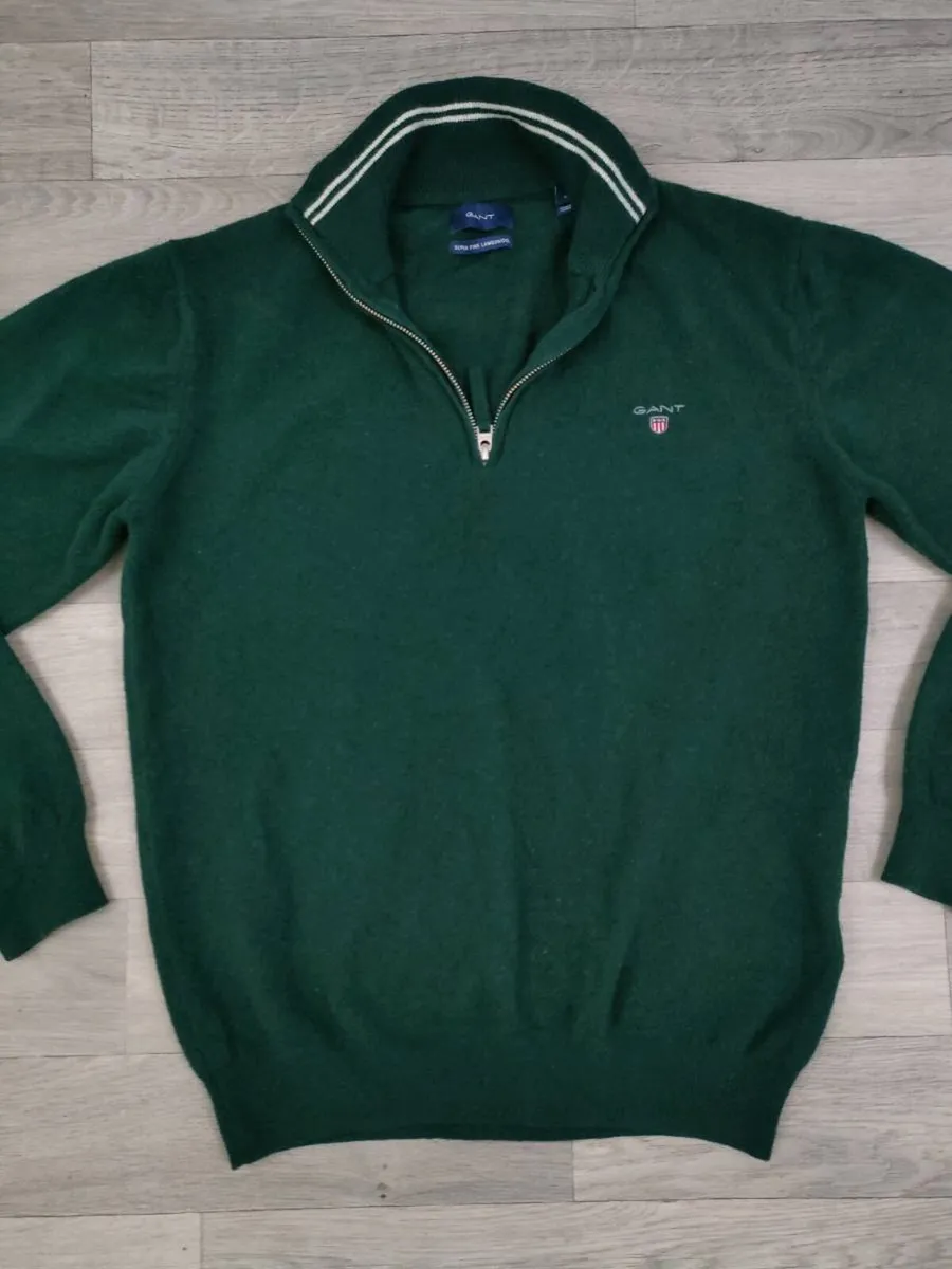 Gant Lambswool Half Zip Jumper Mens Medium - Image 2