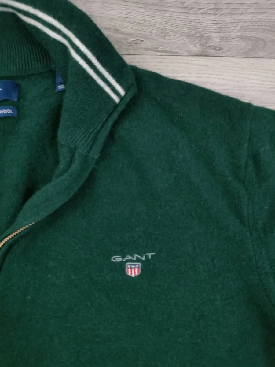 Gant Lambswool Half Zip Jumper Mens Medium - Image 3