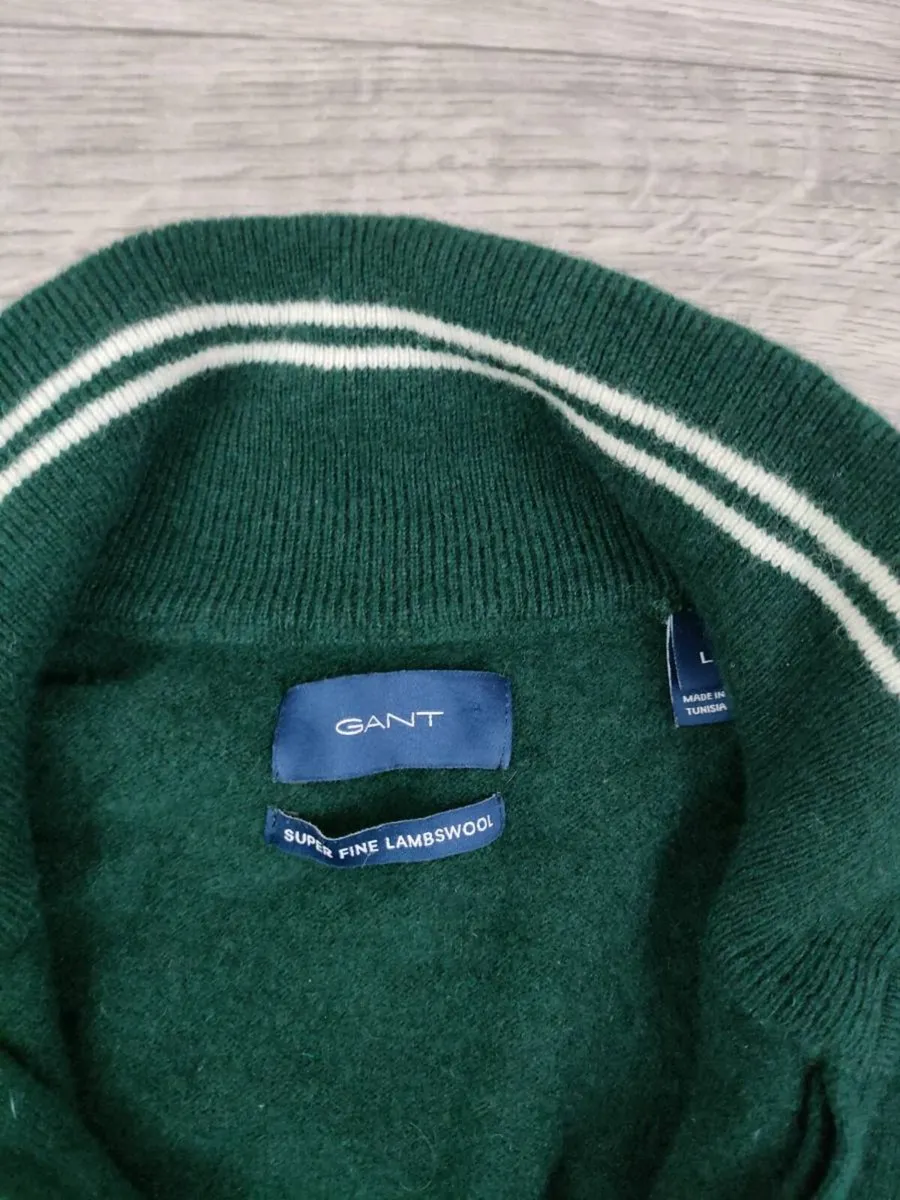 Gant Lambswool Half Zip Jumper Mens Medium - Image 4