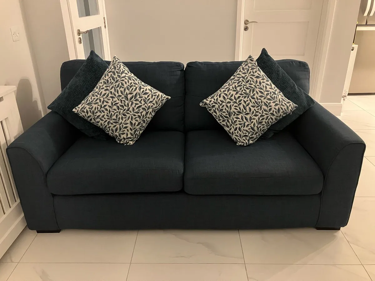 3 Seater Navy Sofa - Image 2