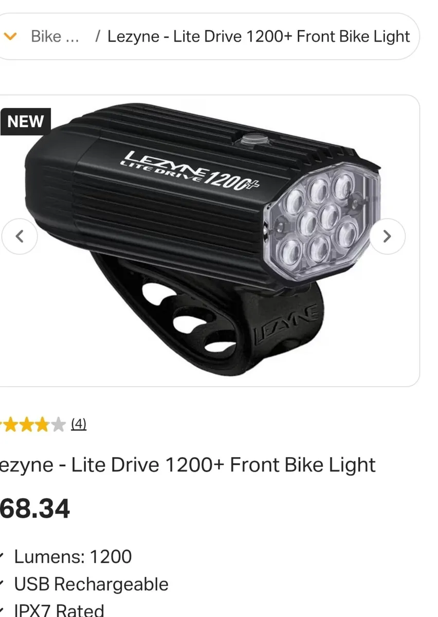 Bike light Lezyne lite drive + new - Image 1