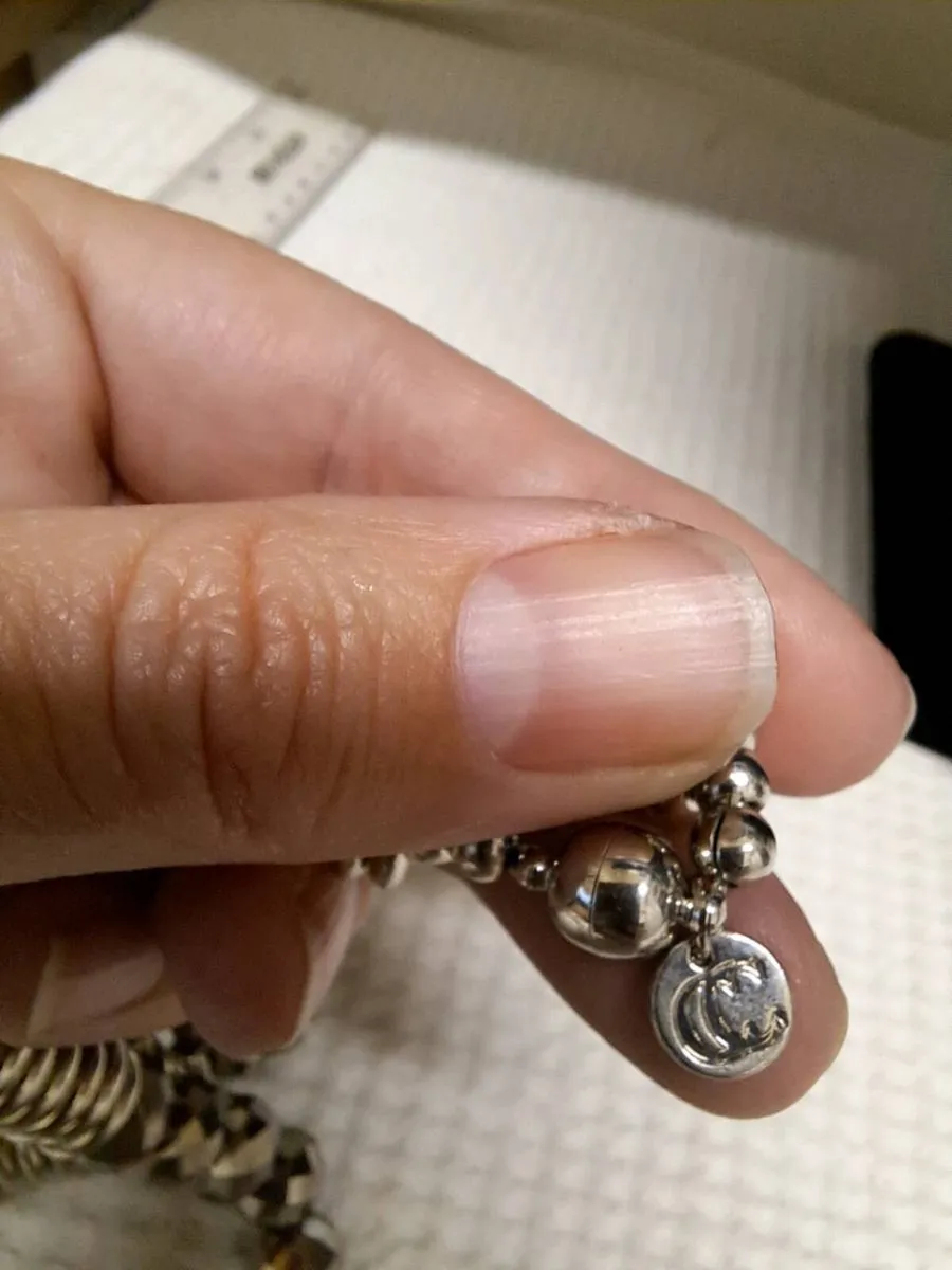 Statement Silver Tone Necklace with Faceted Beads - Image 4