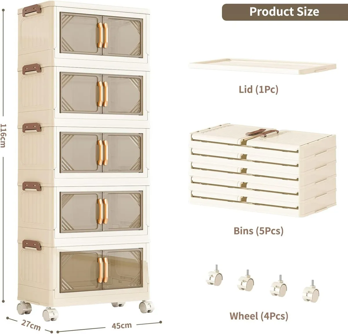 Storage Boxes with Lid 5-Tier Plastic Stackable 1 - Image 2