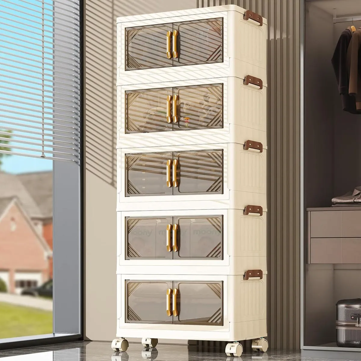 Storage Boxes with Lid 5-Tier Plastic Stackable 1 - Image 1