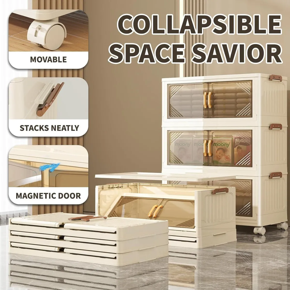 Storage Boxes with Lid 5-Tier Plastic Stackable 1 - Image 4