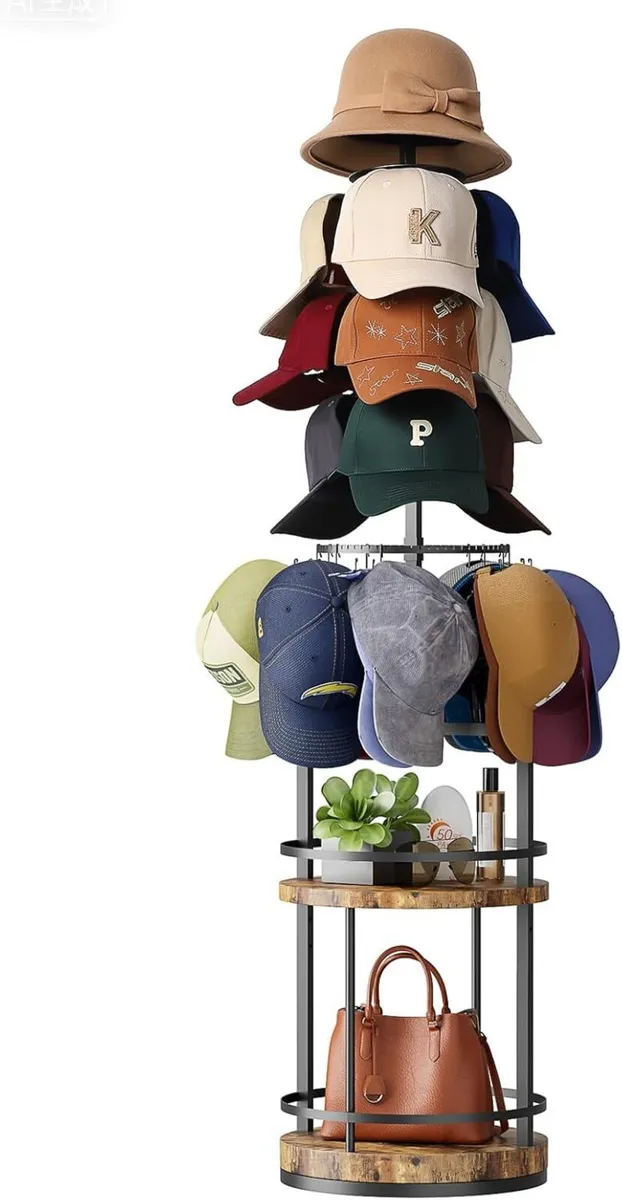 Rotating Hat Rack 360degrees Spin Cap Holder with - Image 1