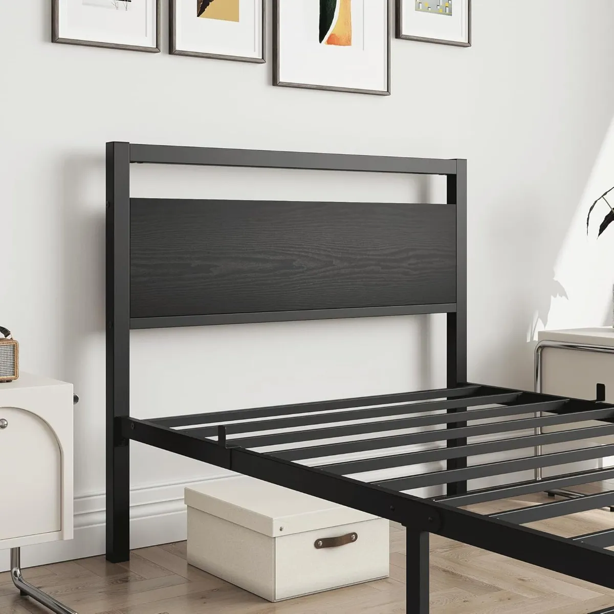 Bed Frame Made of Metal Wood Single 90 x 200 cm - Image 4