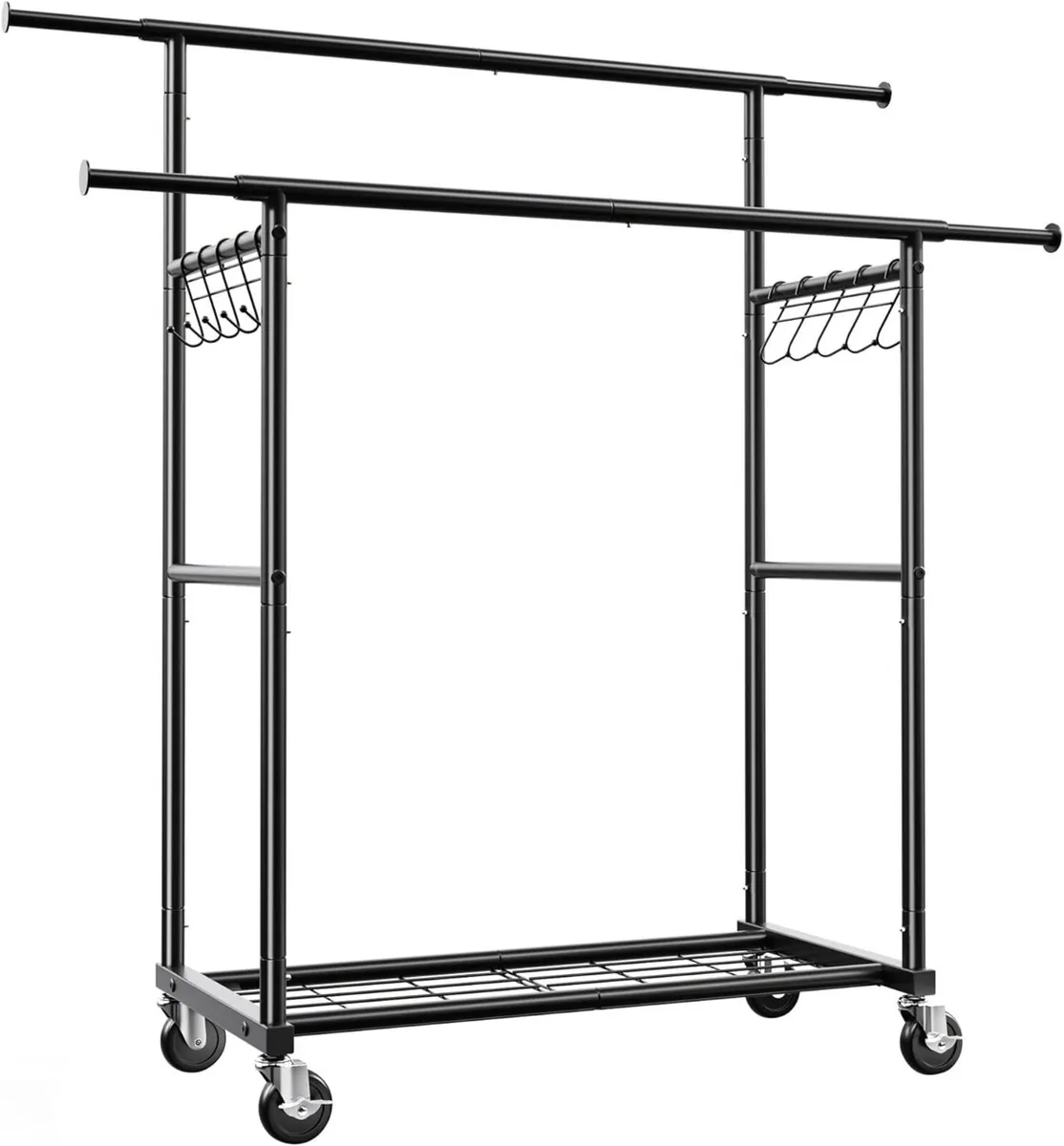Clothes Rack Heavy Duty Rail 204 kg with Wheels - Image 1