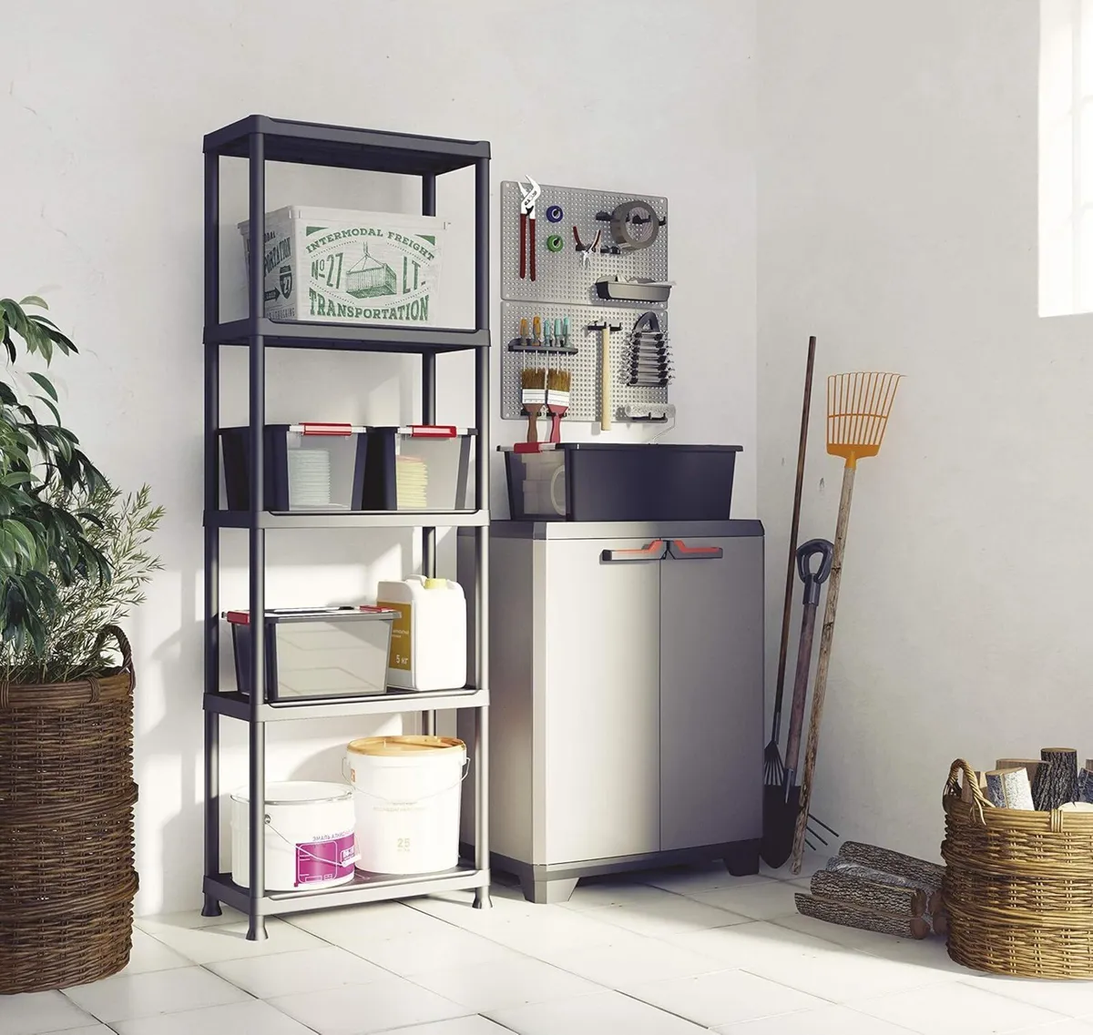 Set of 2 Shelves 60/5 Black 5 Maximum Load 20 kg - Image 2