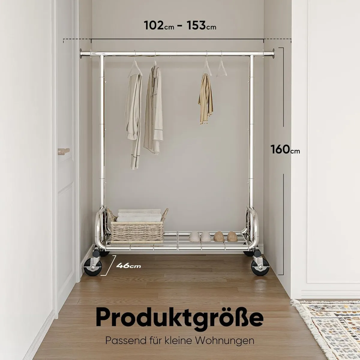 Coat rack on wheels load capacity of 300 pounds - Image 3