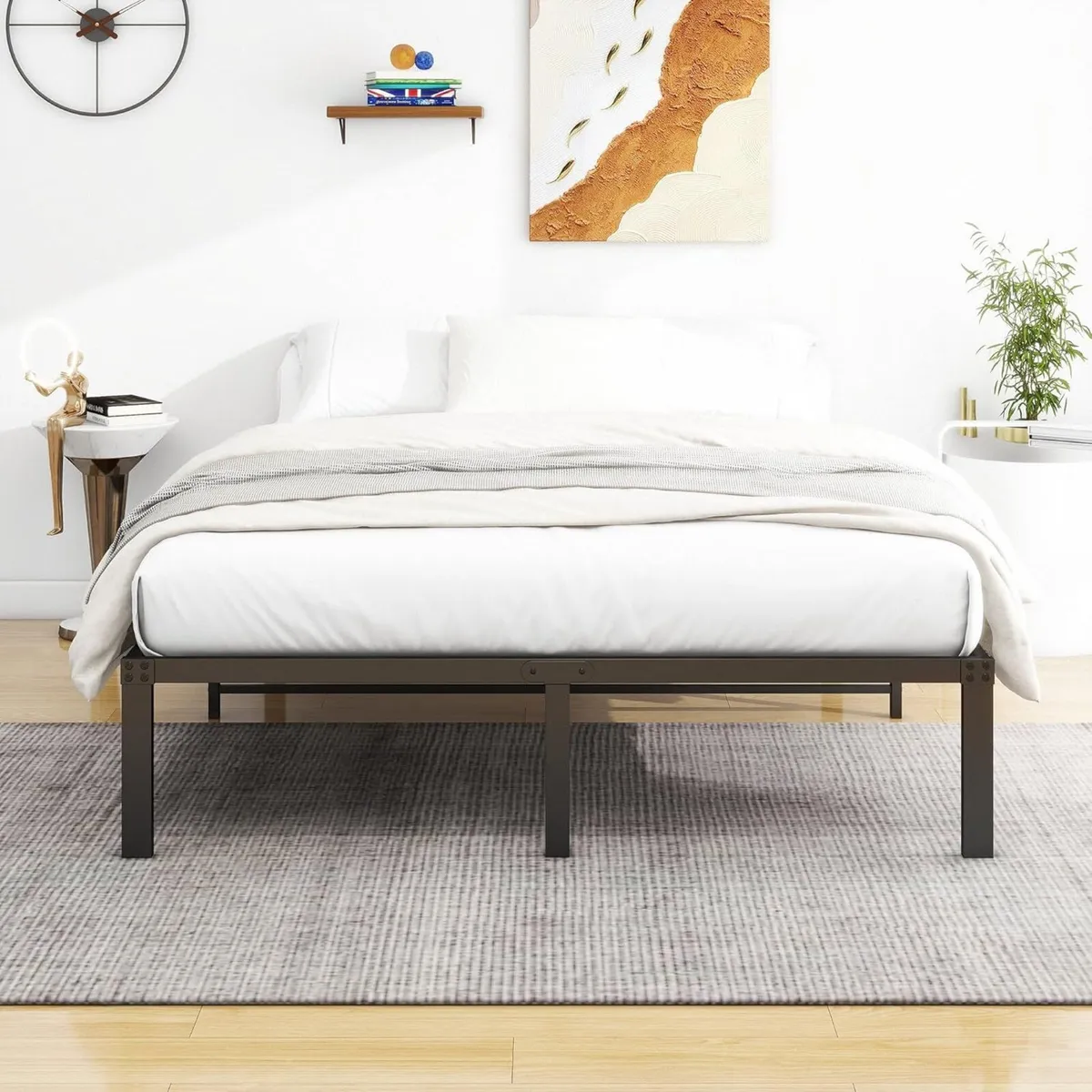 King size Bed frame Metal 150x200 cm 36 Height - Image 4