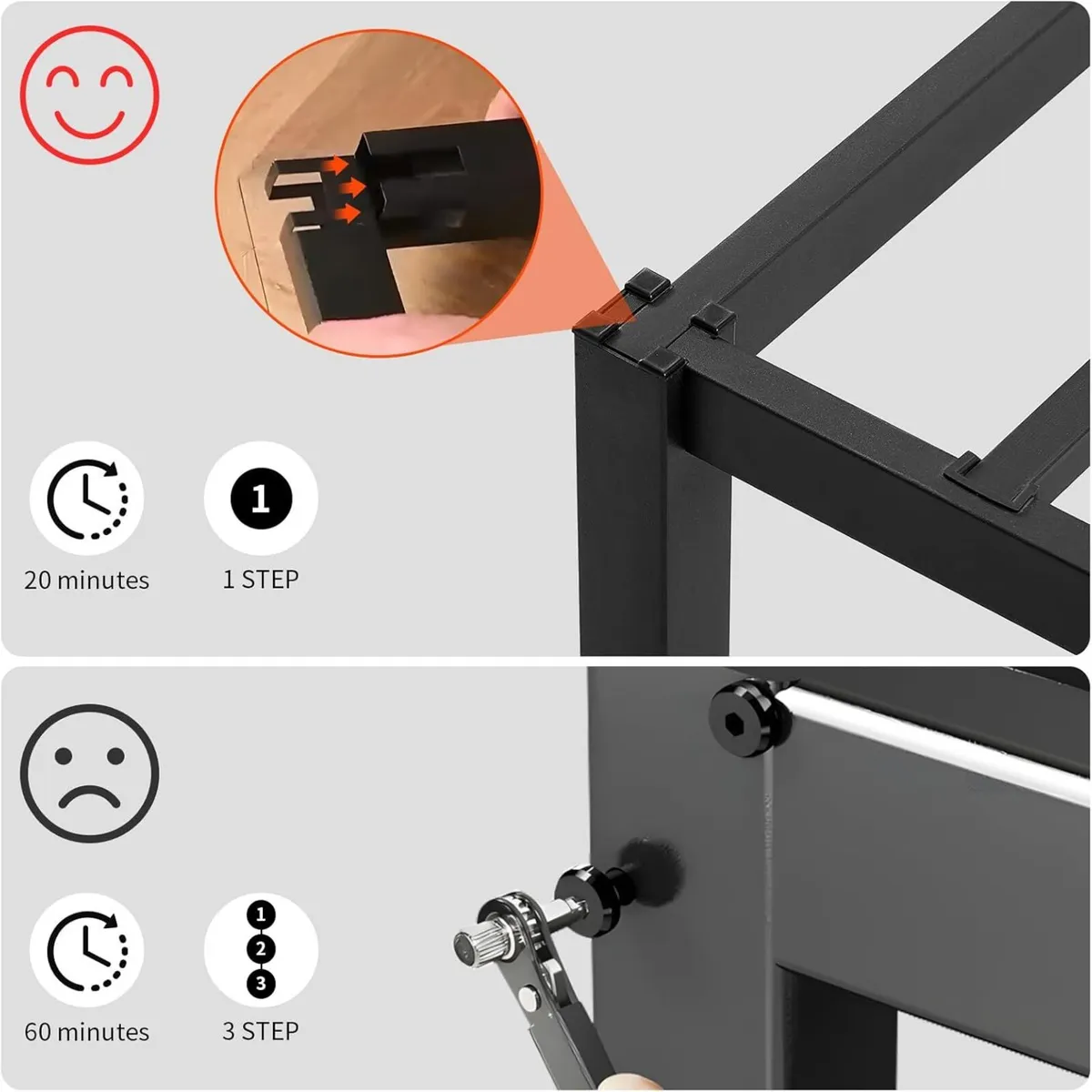 Single Platform Metal Bed Frame with Storage - Image 4