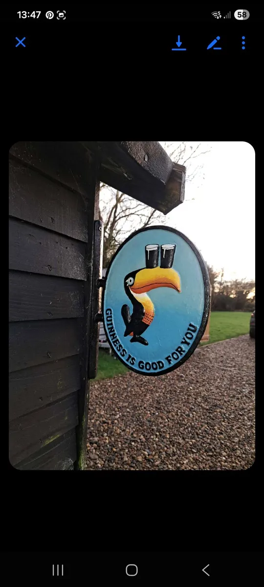 Guinness cast iron 2 sided bracket  sign - Image 1