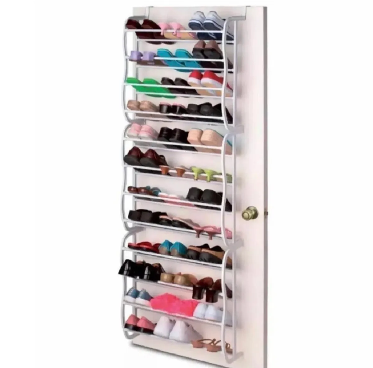 NEW Over Door Metal Hanging Shoe Rack Organiser - Image 1