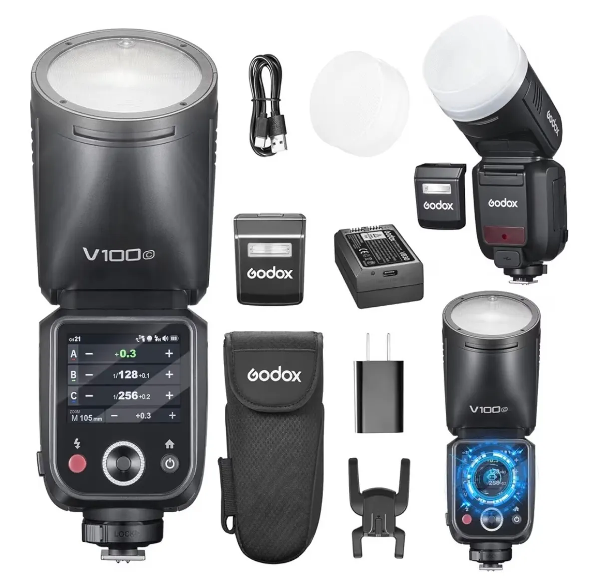 Godox v100 Flash for Canon + Extras - Image 1