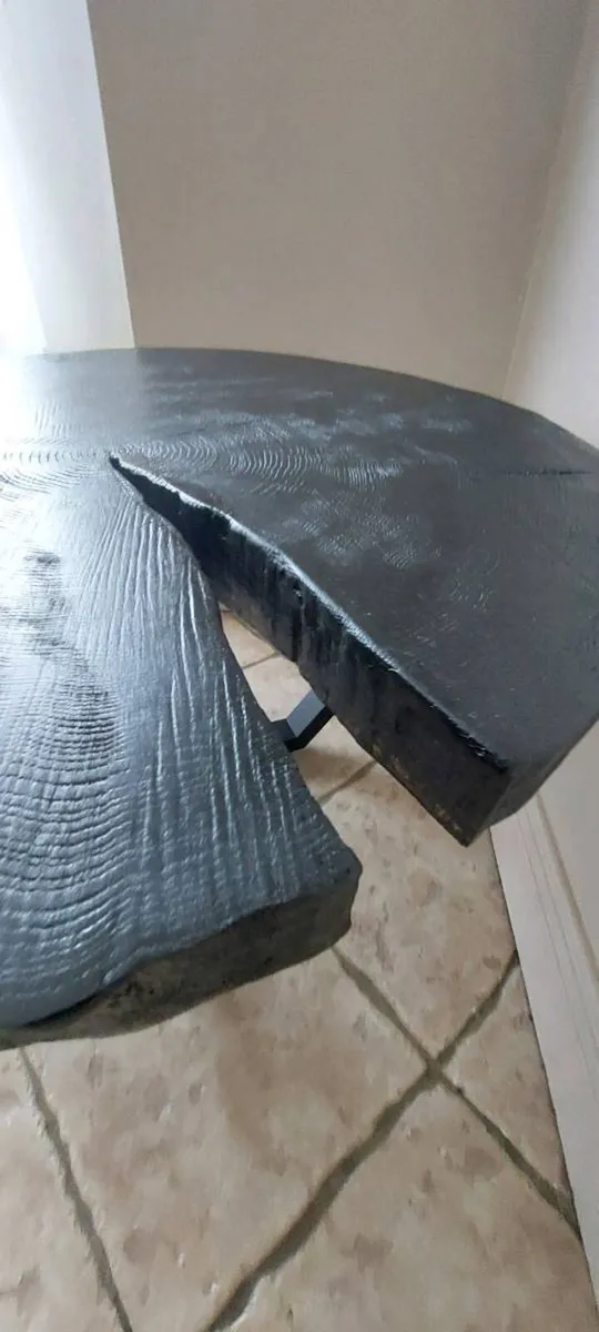 Solid wood oak coffee table black - Image 3