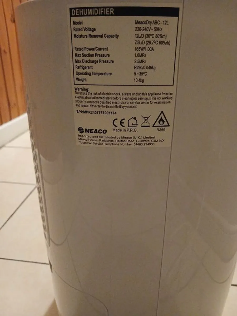 Dehumidifier Meaco ABC 12L - Image 4