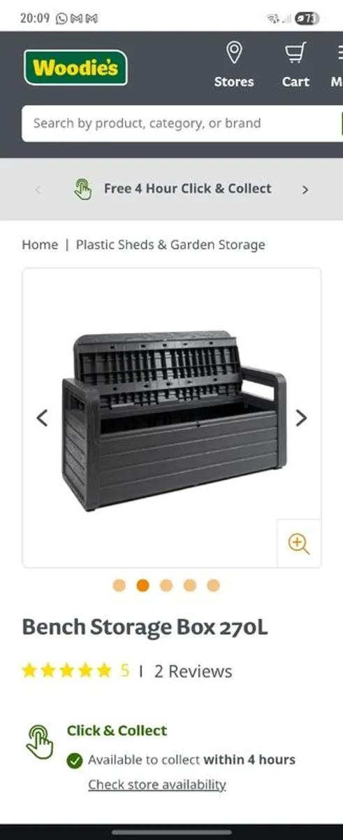 Garden Storage Bench - Image 1