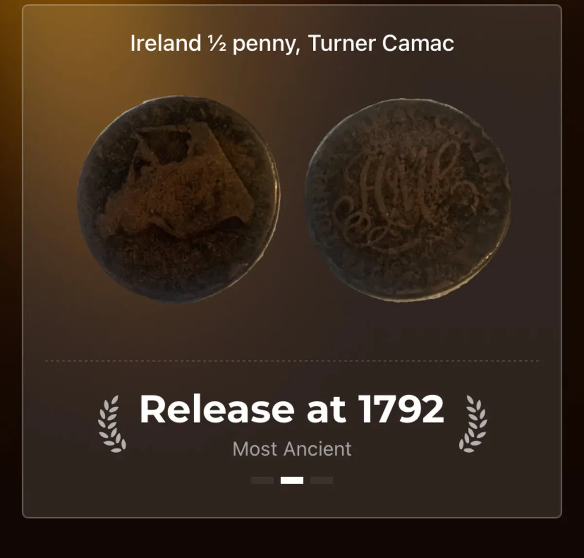 Irish 1/2 penny turner camac