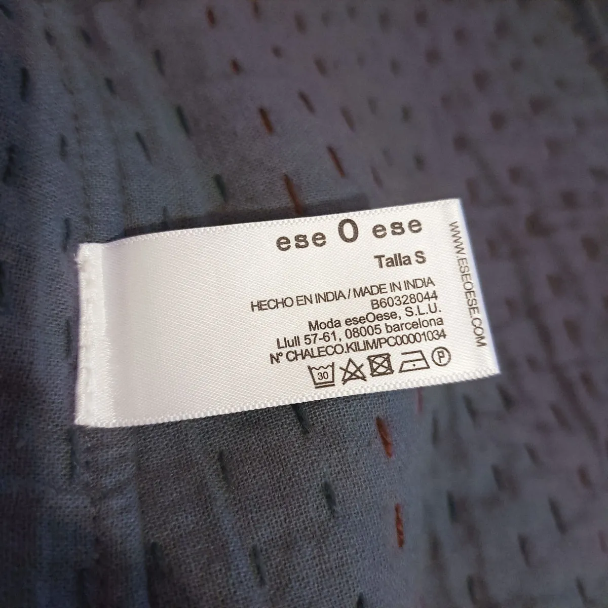 Ese O Ese Blue Brown Floral Embroidered Vest S - Image 4