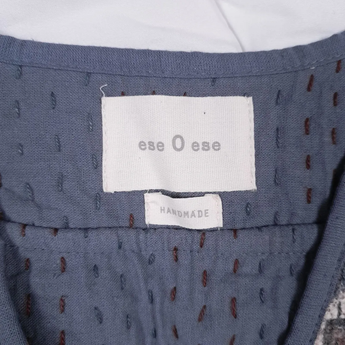 Ese O Ese Blue Brown Floral Embroidered Vest S - Image 3