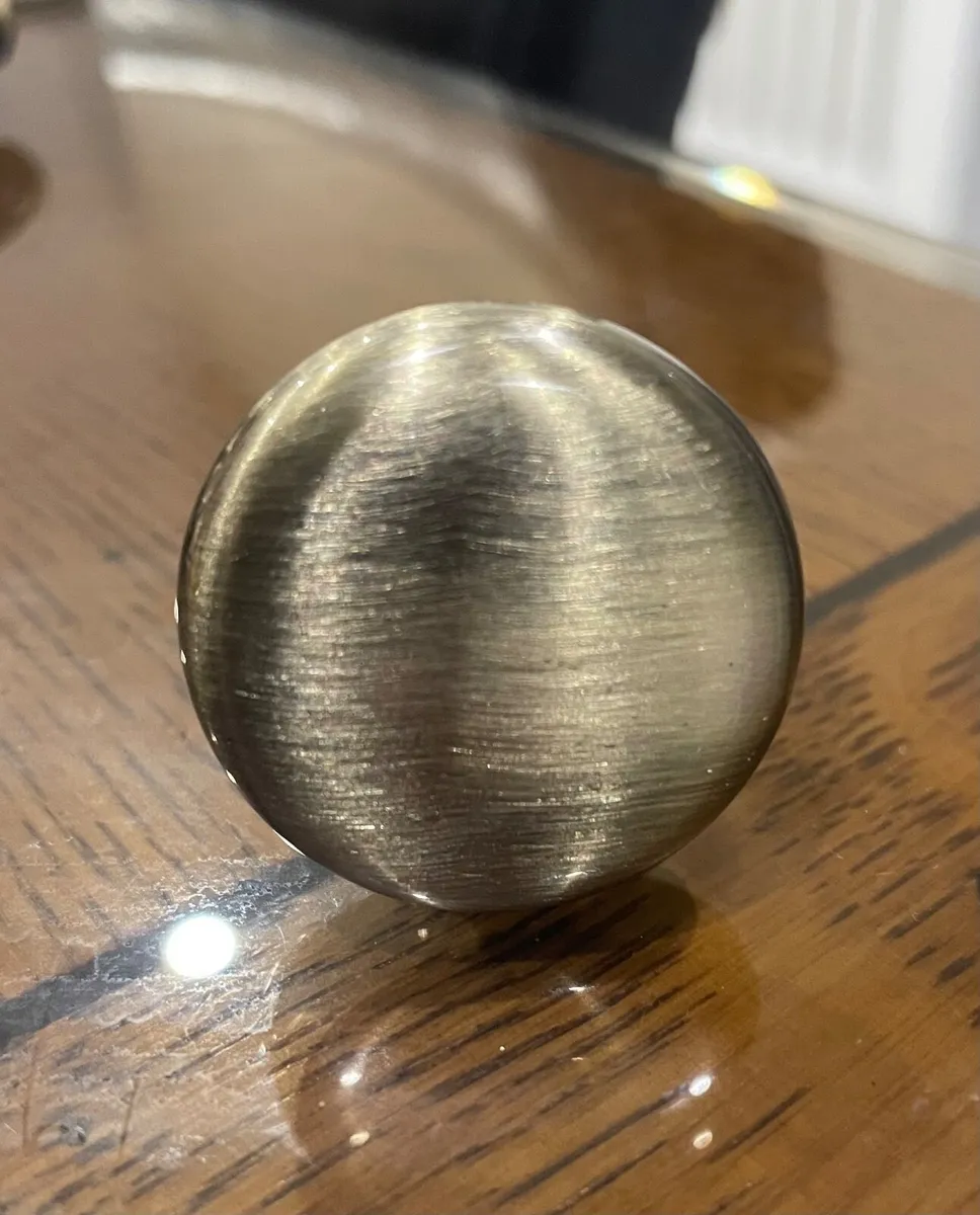 Antique brass cabinet knobs and handles. - Image 2