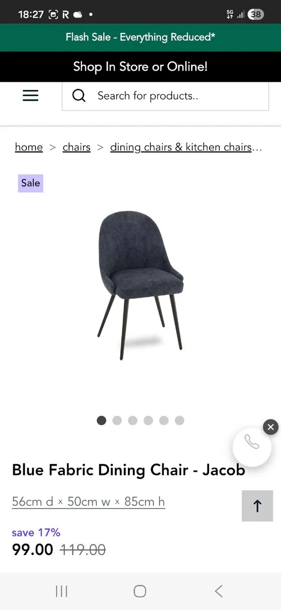 Navy bar stools and matching dining chairs - Image 1