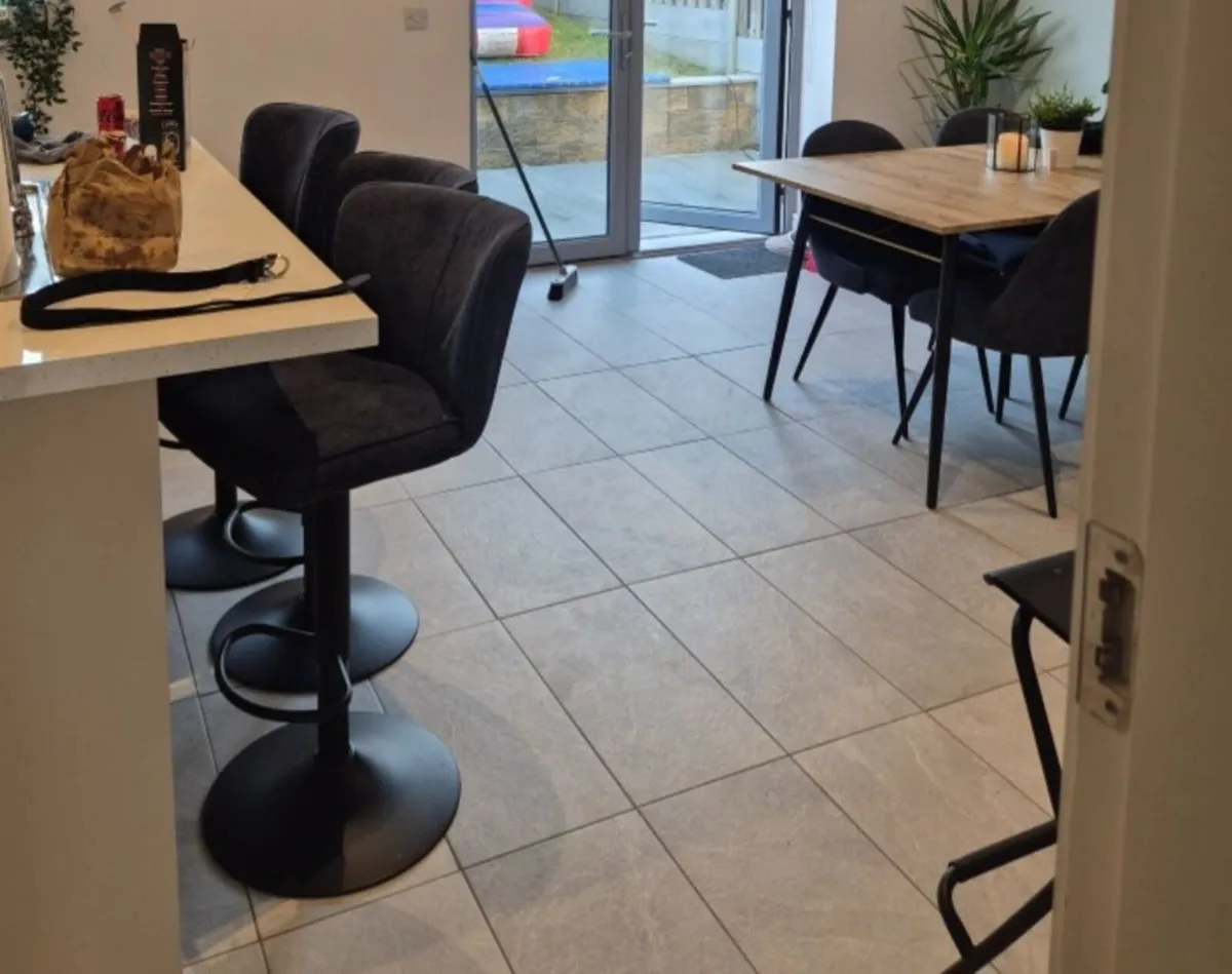 Navy bar stools and matching dining chairs - Image 2