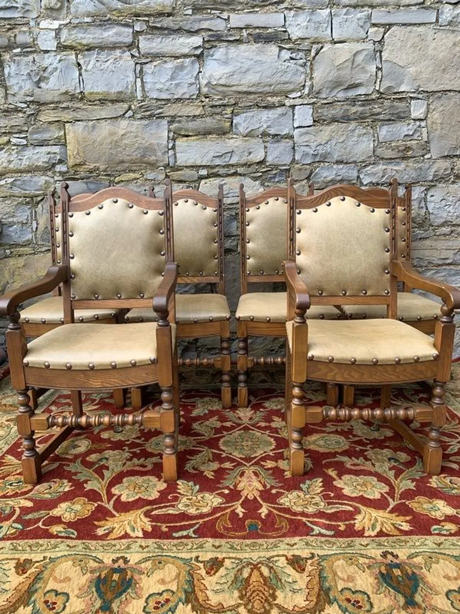 Set of 6 genuine Old Charm dining chairs. - Image 1