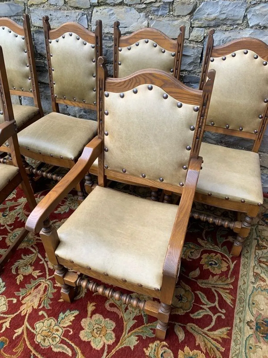 Set of 6 genuine Old Charm dining chairs. - Image 2